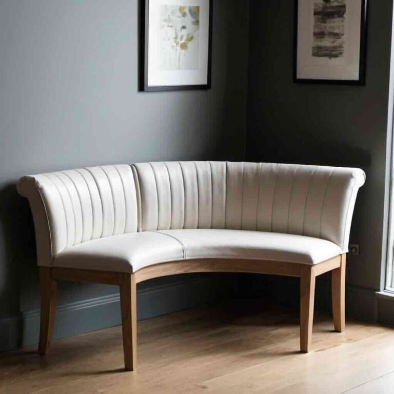 curved dining bench with a back