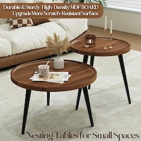 mid century round coffee tables