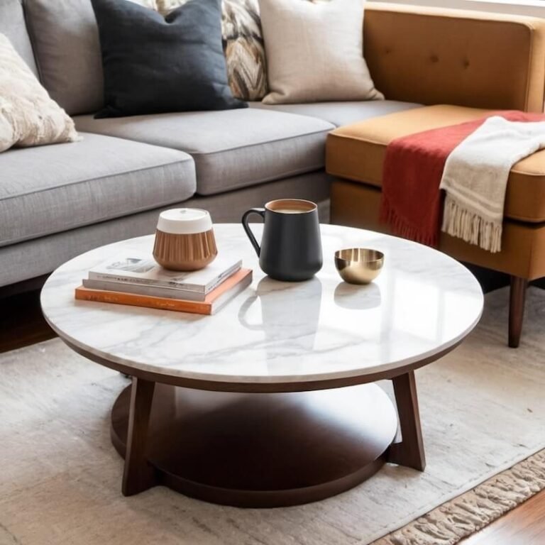 mid century modern marble coffee table- affordablebestliving