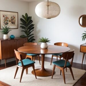 mid century modern wood dining table-affordablebestliving