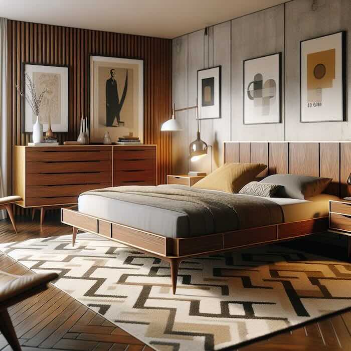 mid century modern bedroom